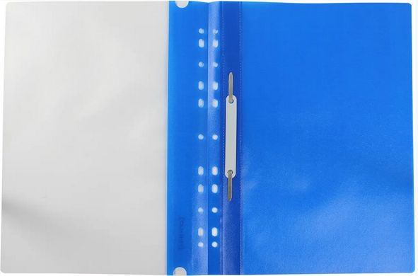 Папка-скоросшиватель E38504-02 Economix Light с прозрачным верхом А4 с перфорацией глянец, синий (4044572385161) купить в Украине