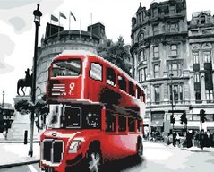 Картина по номерам + Алмазная мозаика "Лондонский автобус" ★★★★ купить в Украине