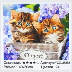 Картина за номерами YCGJ 36868 (30) "TK Group", 40х50 см, “Кошенята у бузку”в коробці купить в Украине