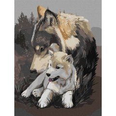 Картина по номерам "Волчья нежность" ★★★★★ купить в Украине