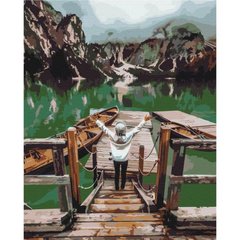 Картина по номерам "Путешественница на озере Брайес" ★★★ купить в Украине
