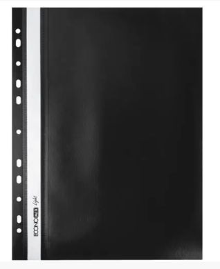 Папка-швидкозшивач E38504-01 Economix Light з прозорим верхом А4 з перфорацією глянець, чорний (4044572385048) купити в Україні