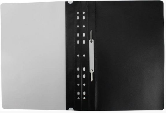 Папка-швидкозшивач E38504-01 Economix Light з прозорим верхом А4 з перфорацією глянець, чорний (4044572385048) купити в Україні