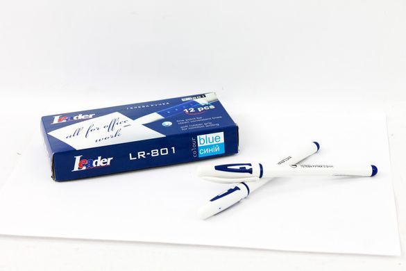 Ручка гелева, 0,5мм, синя, LR-801, LEADER купити в Україні