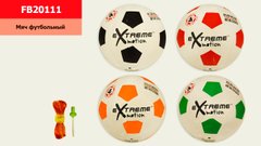 М"яч футбольний FB20111 (30 шт) №5,гумовий, 380 грам, MIX 3 кольори, додат.: сітка і голка купити в Україні