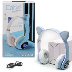 Бездротові навушники "Кішечка", блакитні купити в Україні