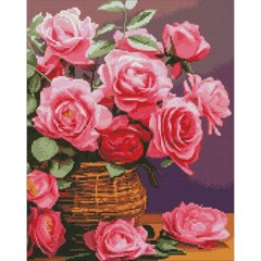 Алмазна мозаїка "Барвисті троянди" 40х50 см купити в Україні