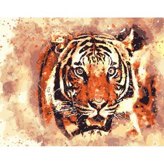 Набір для розпису по номерах Вогняний тигр Strateg розміром 40х50 см (DY128) купити в Україні