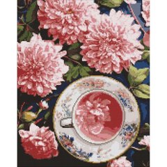 Алмазна мозаїка "Рожеві жоржини" 40х50 см купити в Україні