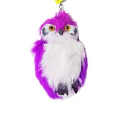 Брелок сова (мех) фіолетова купити в Україні