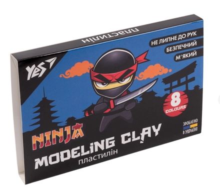 Пластилин Ninja 8 цветов 160 г 540630 YES , в коробке (4823095406306) купить в Украине