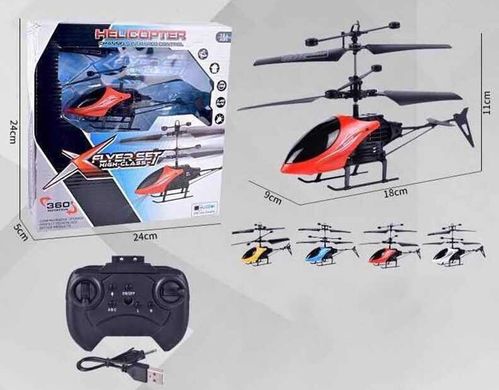 Гелікоптер на р/к 8899-1, акумулятор, гіроскоп, підсвічування, в коробці (6990158080013) МИКС
