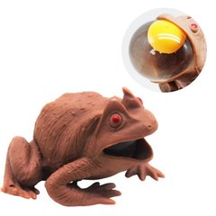 Іграшка-антистрес "Жабка з яйцем", коричнева