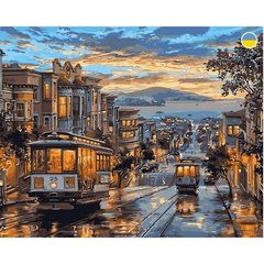 Картина по номерах "Вечірній трамвай" 40x50 см купити в Україні