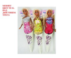 Кукла типа "Барби" JJ8584-1 (144шт/2) 3 вида, МЕНЯЕТ ЦВЕТ ТЕЛА, в кор.29см купить в Украине