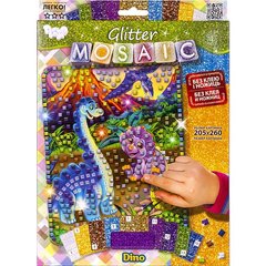 Креативное творчество "Блестящая мозайка" GLITTER MOSAIC БМ-03 Danko Toys, в коробке Dino Вид 1 купить в Украине