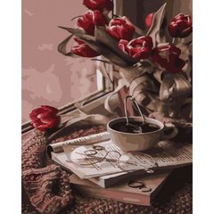 Картина за номерами "Тюльпани та чай" купити в Україні
