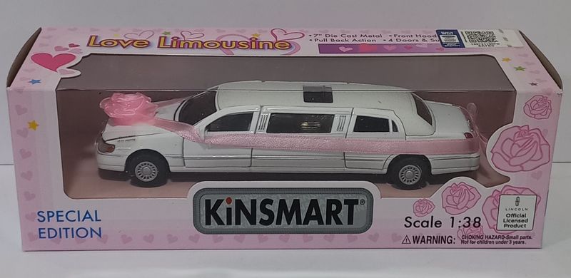 Машинка KT 7001 WW Lincoln свадебный лимузин, металл, KINSMART 17см, 1:38 (6903156226017) купить в Украине