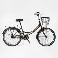 Велосипед складний Corso 24`` Advance AD-24809 (1) одношвидкісний, складна сталева рама 14``, корзина, багажник купити в Україні