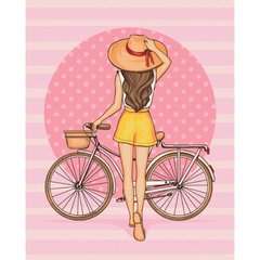 Картина по номерам "Девушка с велосипедом" купить в Украине