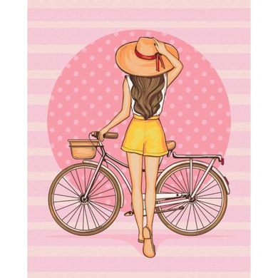 Картина по номерам "Девушка с велосипедом" купить в Украине