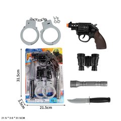 Поліицейский набір арт. 99P-41 (168шт/2) пистолет, наручники, значок, планш. 21,5*3*31,5см купити в Україні