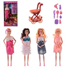 Лялька "Вагітна" PX228-A (2019362) (72шт|2) 4 види,коляска.аксесуари,в кор.– 18*6.5*33 см, р-р іграшки – 29 см купити в Україні