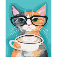 Картина за номерами "Кіт і кава" ★★ купити в Україні