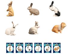 Животное Q9899-ZJ31 (360шт) зайчик/кролик, от 5см до 6см, 6 видов, в кульке, 12,5-16-3см