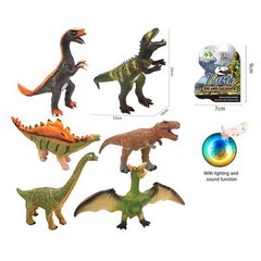 Фигурка CQS709-8A (36шт) динозавр,звук, свет,6видов(от 28см до 33см),бат(табл),в кульке,от 28-12-7см
