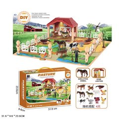 Набор животных "Загородная ферма" 2022-100A (36шт|2)домашние животные 11 шт в наборе, в коробке 31,6*9,6*24,6см