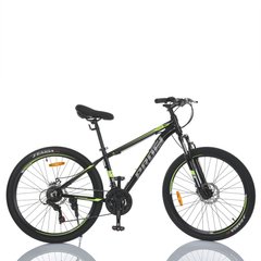 Велосипед 26 д. MTB2602-4 алюм.рама 13", SHIMANO 21SP, швидкознім. колеса, чорно-салатовий купити в Україні