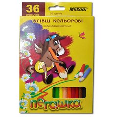 Карандаши 36 цветов шестигранные , Пегашка, Marco купить в Украине