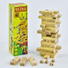 Деревянная игра "Башня" 7358 Fun Game, 54 детали, в коробке (6945717438897) купить в Украине