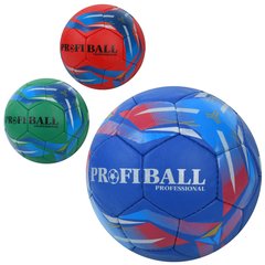М'яч футбольний 2500-263 (30шт) розмір5,ПУ1,4мм,ручна робота, 32панелі, 400-420г, 3кольори, в пакеті купити в Україні