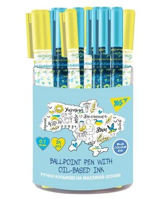 Ручка кулькова YES "Freedom Ukraine" 0,7 мм синя купити в Україні