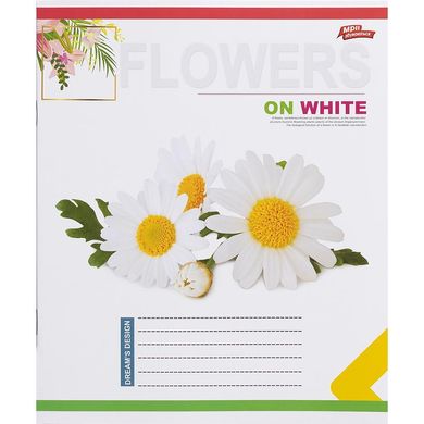 Тетрадь ученическая А5/24 кл. Flowers on white 3445D Мрії збуваються купить в Украине