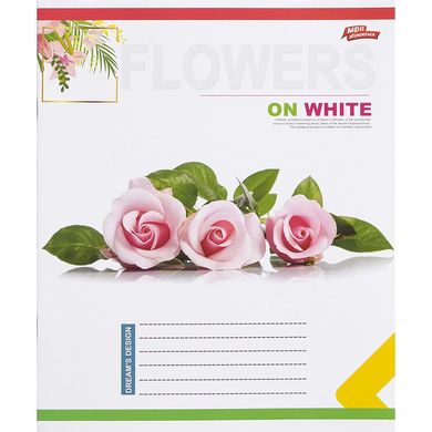 Зошит учнівський А5/24 кл. Flowers on white 3445D Мрії збуваються купити в Україні