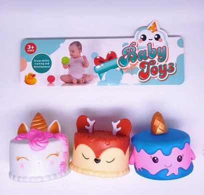 Іграшки для ванни SCA 99 D (144/2) “Тортики”, 3 штуки, гумові, в пакеті купить в Украине
