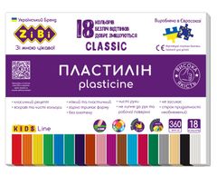 Пластилин CLASSIC 18 цвета, 360 г, ZB.6235 SMART KIDS Line, в коробке (4823078987976) купить в Украине