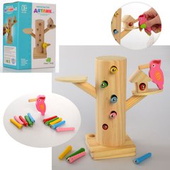 Дерев'яна іграшка Гра MD 2850 Дятел, магнітна, пеньок, гусениці Tree Toys (6903317370306) купити в Україні