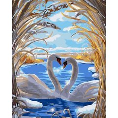 Картина за номерами "Любов лебедів" 40х50 см купити в Україні